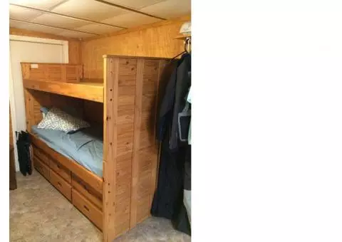 Beautiful all wood bunk beds.