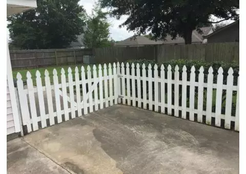 White Picket Fence with gate